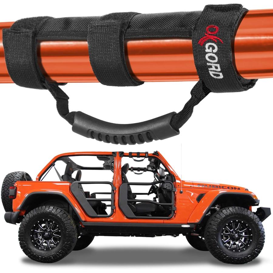 【並行輸入品】ジープ、UTV、ATVギア用OxGordロールバーグラブハンドルセット（2枚組）1 1/2から3インチロールバーにフィットの画像