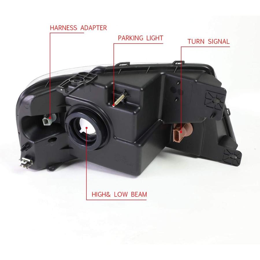 【並行輸入品】DNA MOTORING HL-OH-F1504-SM-AM スモークレンズ アンバー ヘッドライト 交換用 04-08 F-150/0の画像