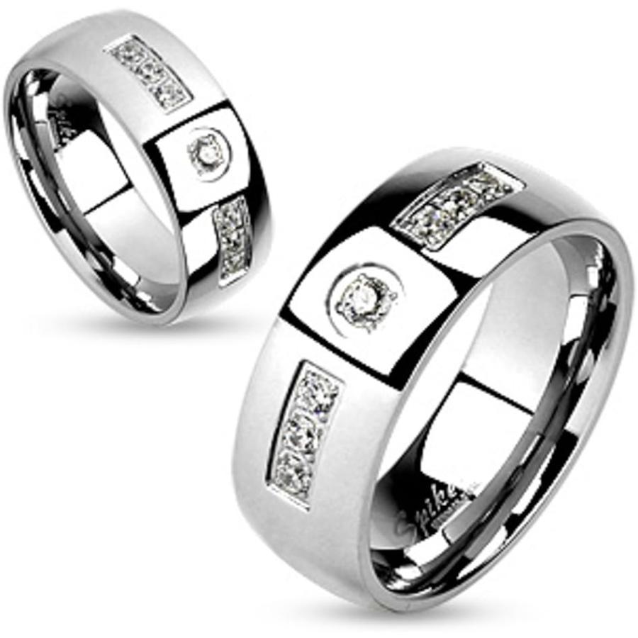 【並行輸入品】彼彼女ステンレススチール2.10 CT CZブライダルリングセット&メンズジルコニアウェディングバンド　