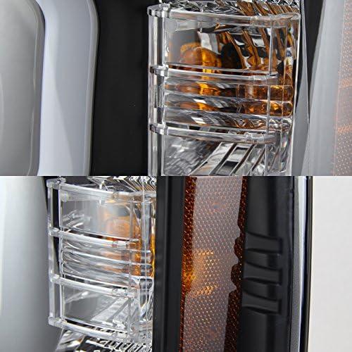 【並行輸入品】シボレーシルバラード用ブラックベゼル LED デイライトライトチューブ ハローデザイン プロジェクター ヘッドライト フロントランプの画像