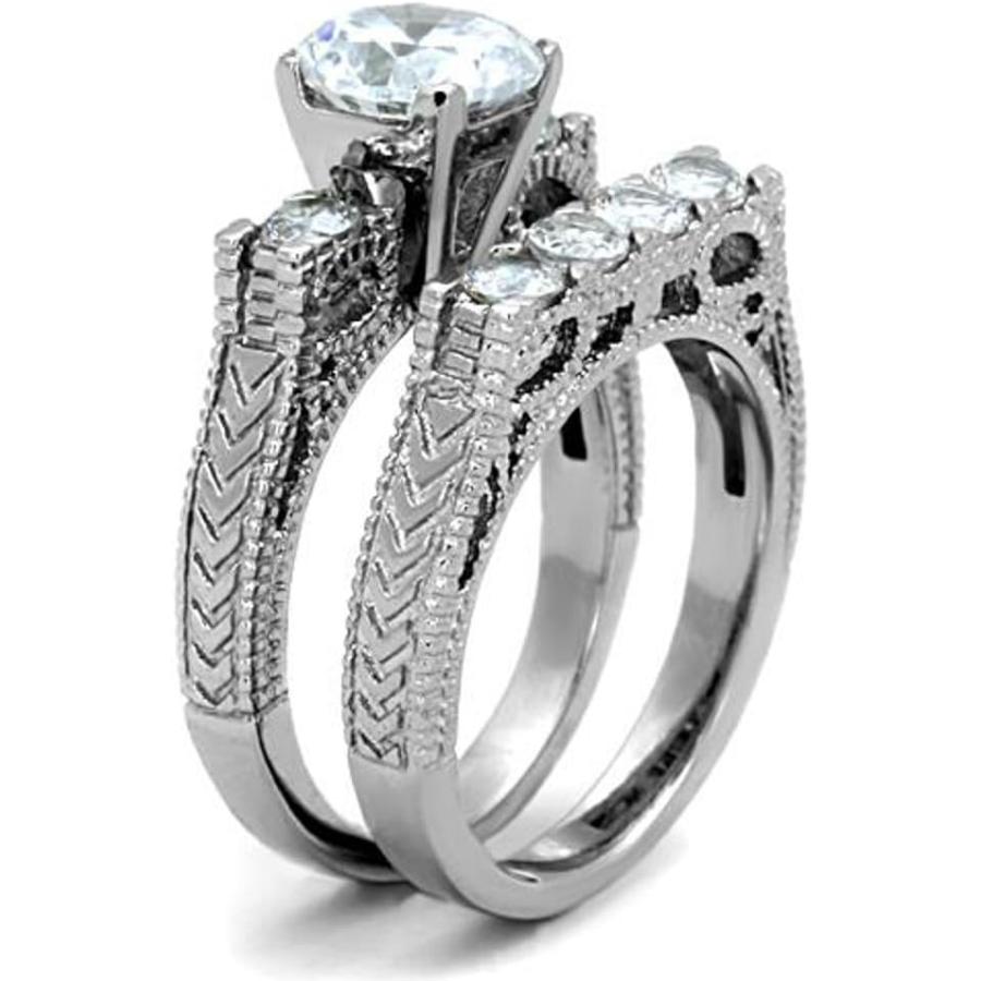 【並行輸入品】His & Hersステンレススチール2.95 CT CZブライダルセット&男性の永遠の結婚指輪　_5