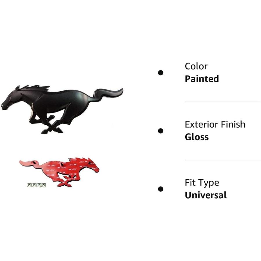 【並行輸入品】2015   2017 Mustang PonyリアエンブレムグロスブラックFord公式ライセンスの画像