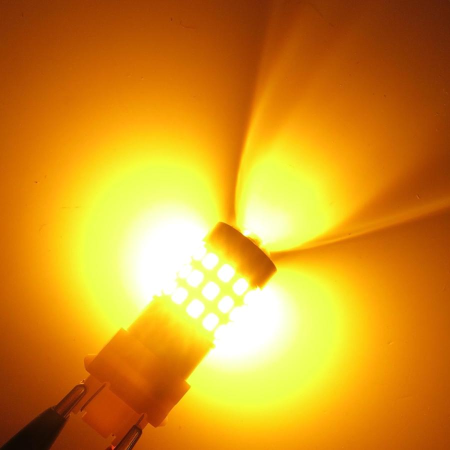 【並行輸入品】Alla Lighting 2x Super Amber Yellow 3757A 3157A 4157NAK LED Bulbs Frの画像