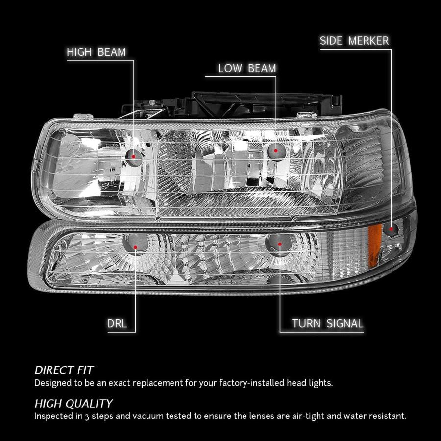 【並行輸入品】DNAモータリングHL-OH-CS99-4P-CH-ABヘッドライトアセンブリ、運転席側および助手席側　_3