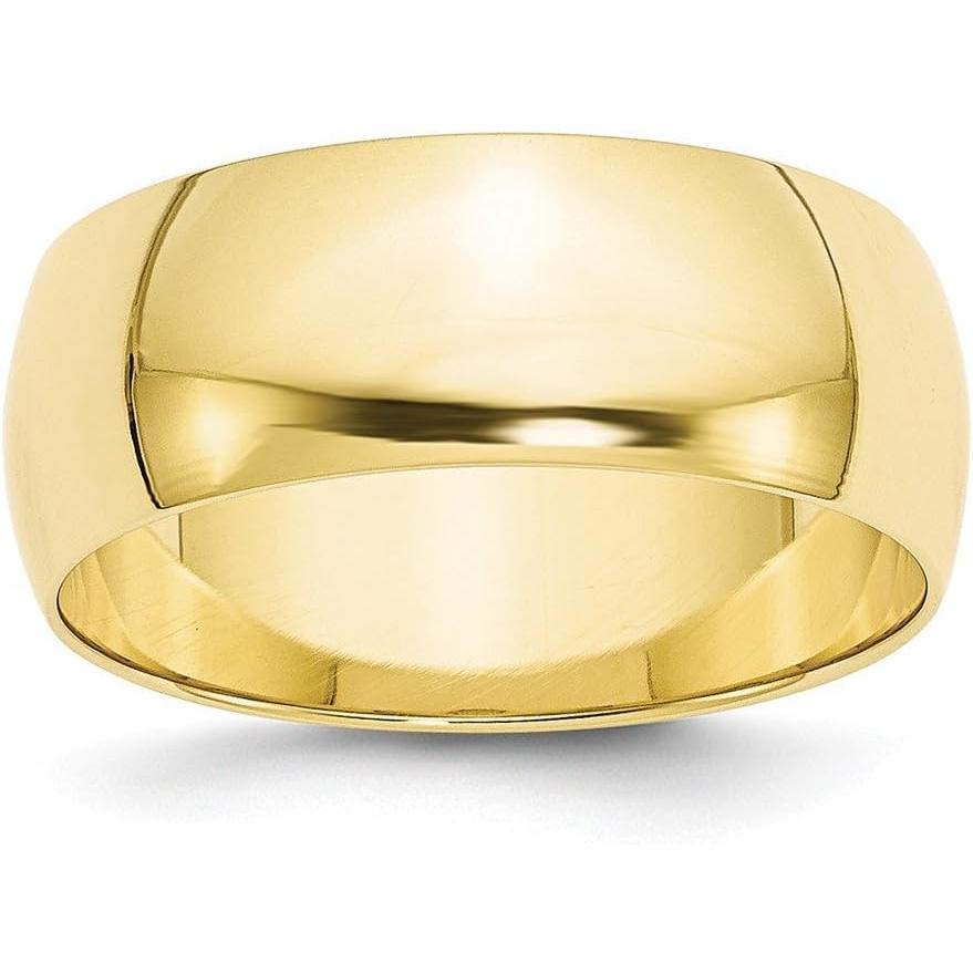 【並行輸入品】10K Yellow Gold 8mm Half Round Wedding Band Ring Size 14の画像