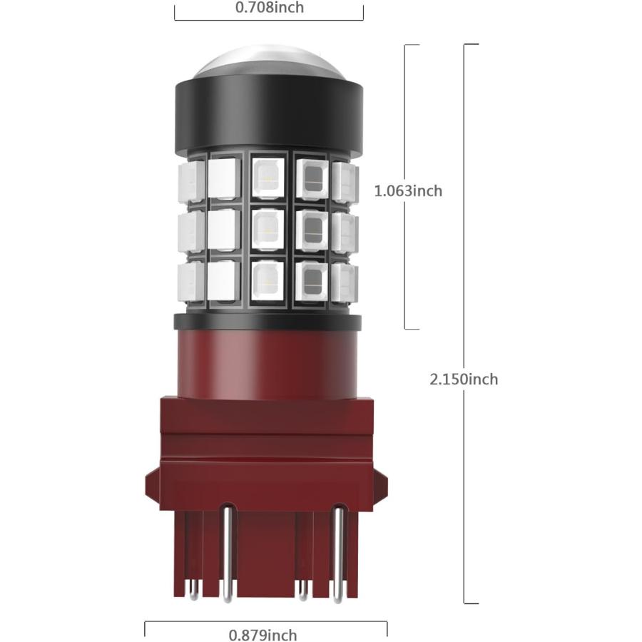 【並行輸入品】Alla Lighting 2pcs Super Bright Pure Red 3157 3057 LED Bulbs Rear Tuの画像