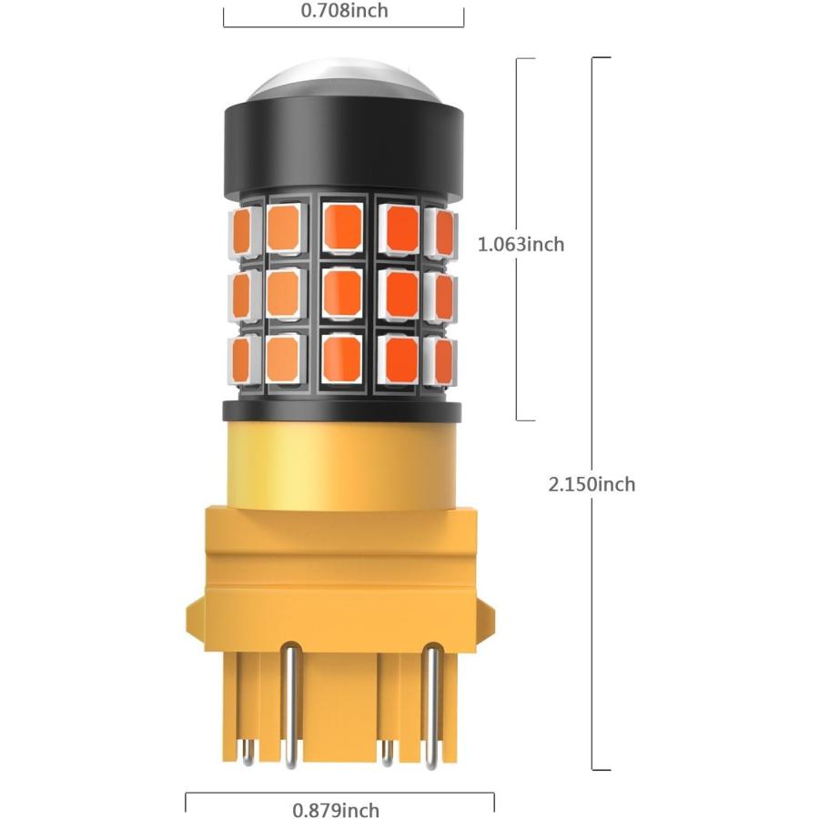 【並行輸入品】Alla Lighting 2pcs Super Bright Amber Yelllow 3157KX 3757AK LED Bulbの画像