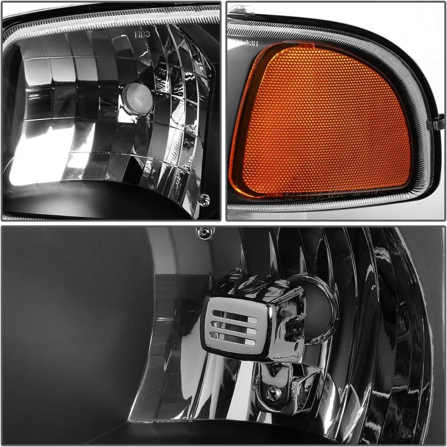 【並行輸入品】Compatible with GMC Sierra GMT800 4pcs Black Housing Amber Corner Heの画像