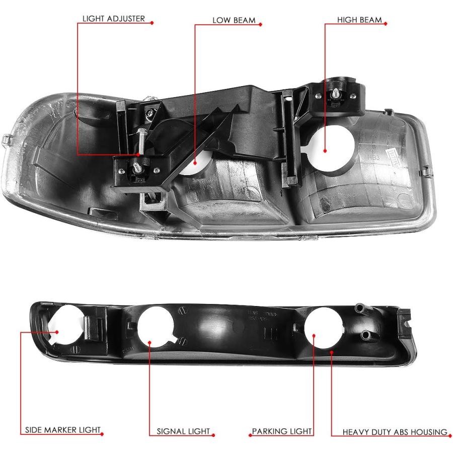 【並行輸入品】Compatible with GMC Sierra GMT800 4pcs Black Housing Amber Corner Heの画像