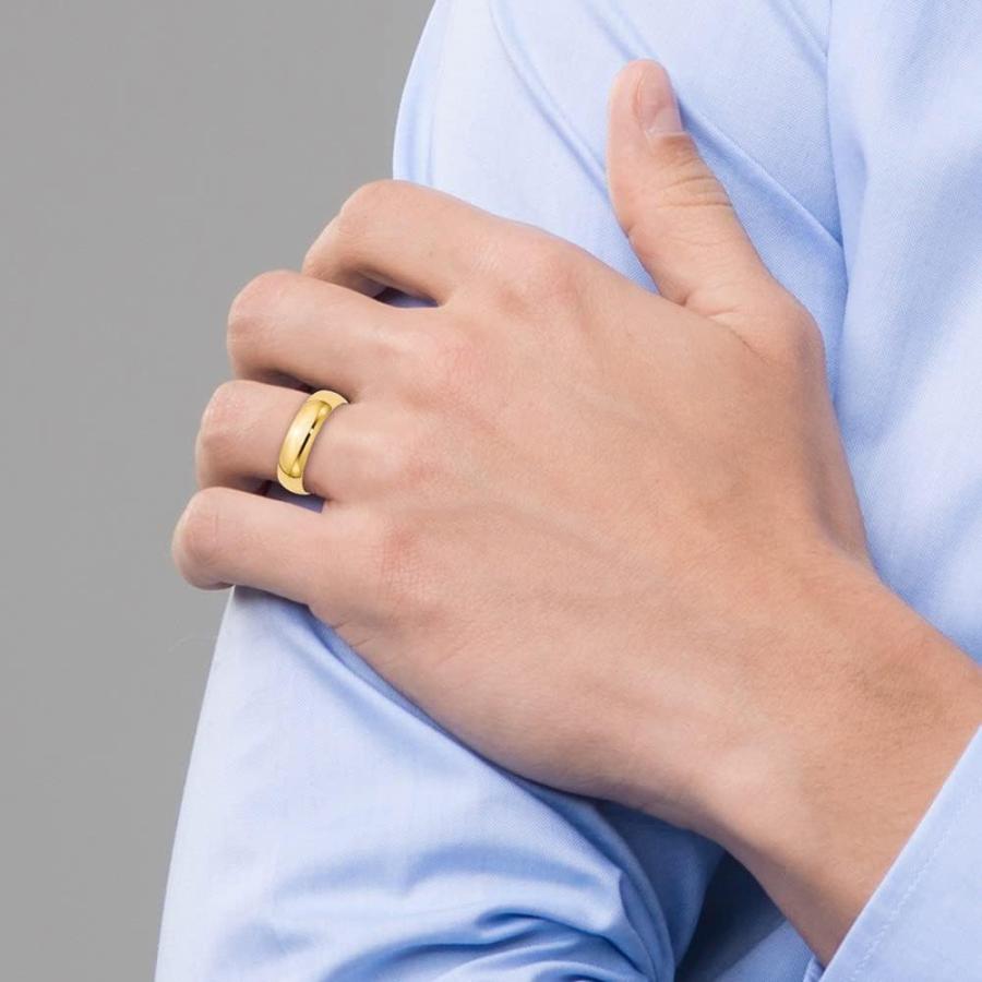 【並行輸入品】メンズ 14K イエローゴールド 6mm ぴったりフィット プレーン 結婚指輪 (リングサイズ 8&ndash;12 1/2)の画像