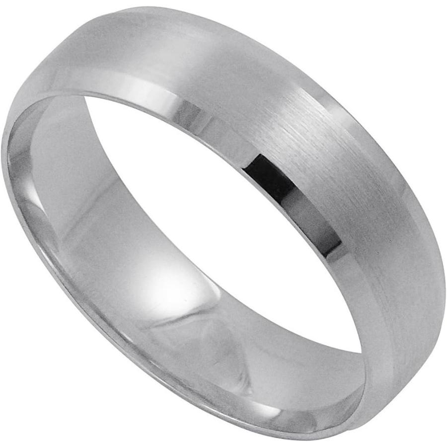 【並行輸入品】Oxford Ivy メンズ 14K ホワイトゴールド 6mm 快適フィット ベベルエッジ 結婚指輪 (リングサイズ8-12 1/2)の画像