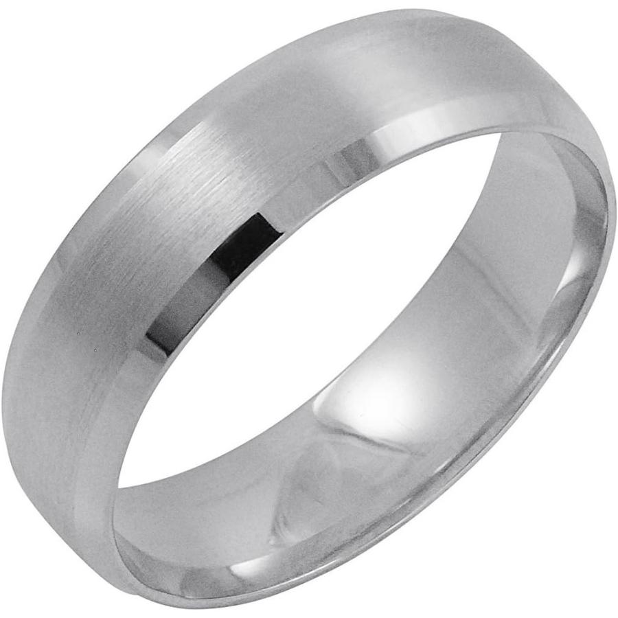 【並行輸入品】Oxford Ivy メンズ 14K ホワイトゴールド 6mm 快適フィット ベベルエッジ 結婚指輪 (リングサイズ8-12 1/2)の画像