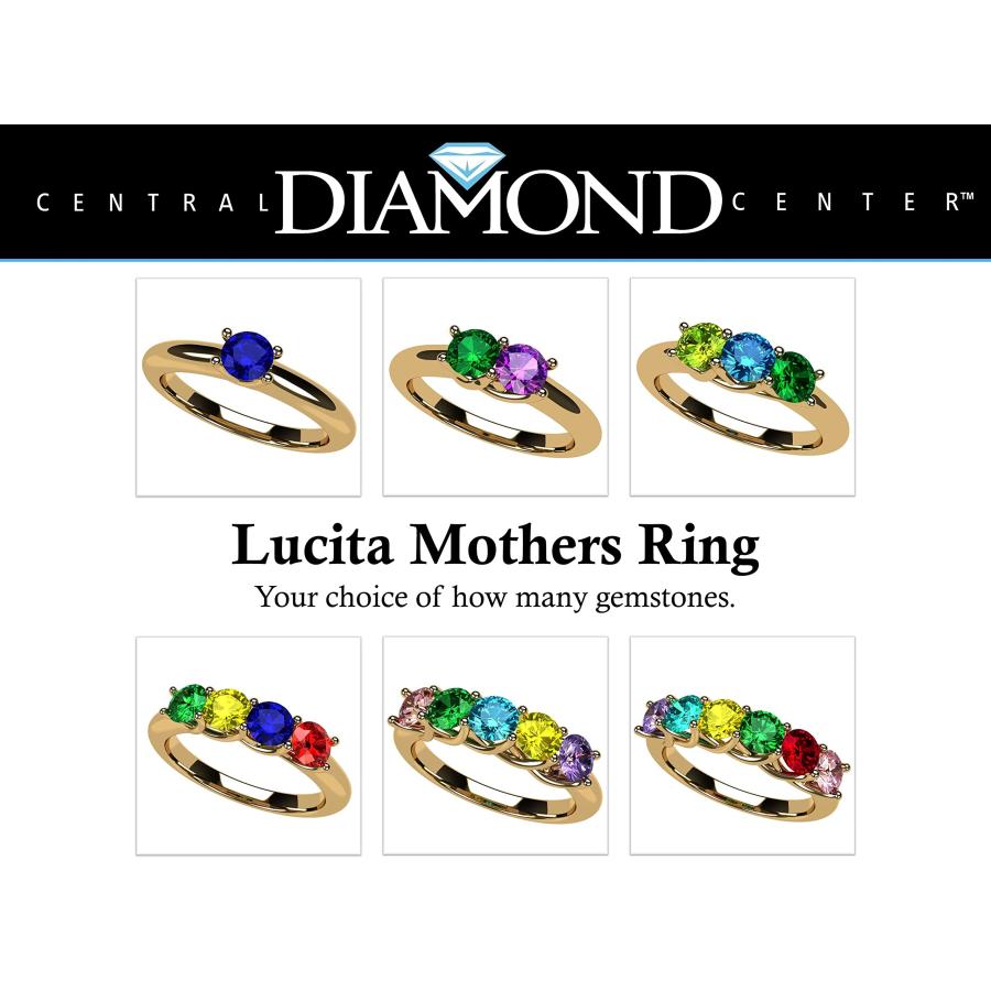 【並行輸入品】Lucita マザーズリング スターリングシルバーまたは10Kゴールド 1~6個の人工誕生石付き NANA Lucita Mothの画像