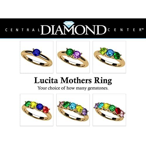 【並行輸入品】Lucita マザーズリング スターリングシルバーまたは10Kゴールド 1~6個の人工誕生石付き NANA Lucita Mothの画像