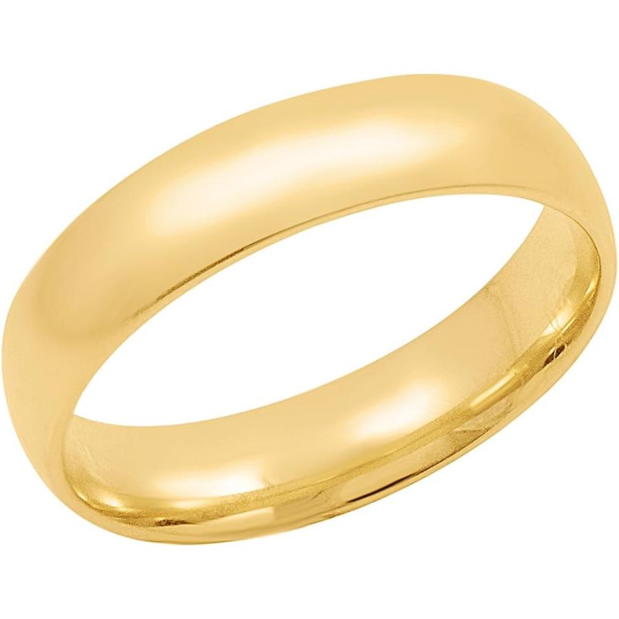 【並行輸入品】メンズ14 Kイエローゴールド5 mm快適フィットプレーンウェディングバンド使用可能なリングサイズ8   12 1 / 2 )の画像