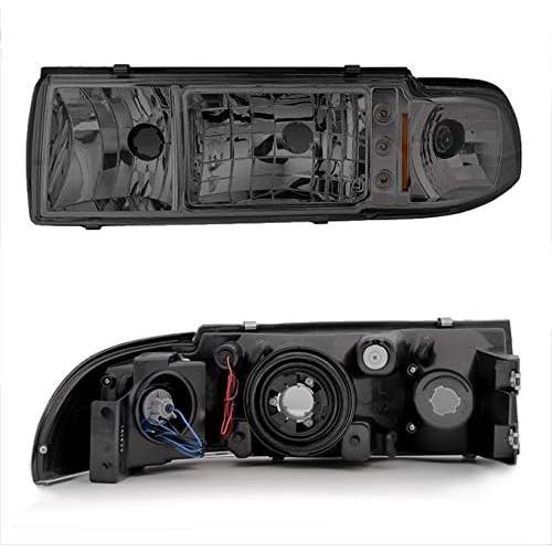 【並行輸入品】1991-1996 Chevy Impala Caprice 交換用スモーク LEDヘッドライト/コーナーシグナルランプ 左+右用の画像