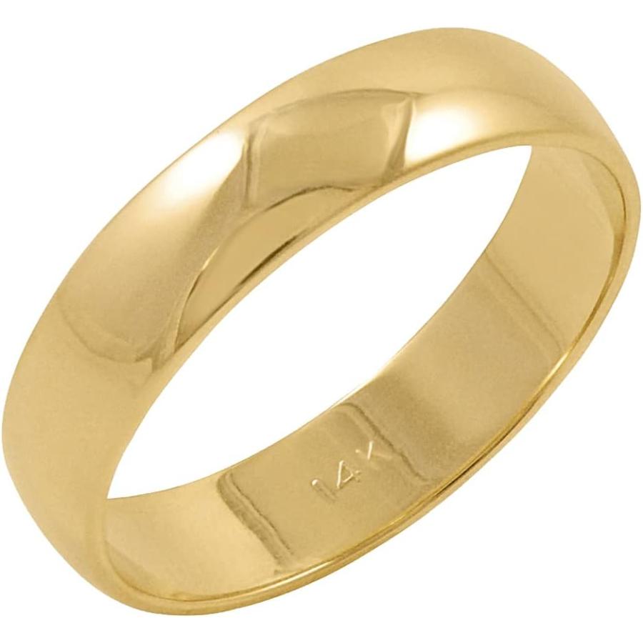 【並行輸入品】Oxford Ivy クラシック 5mm 14K ホワイトまたは14K イエローゴールド トラディショナル クラシック プレーン 高光沢の画像