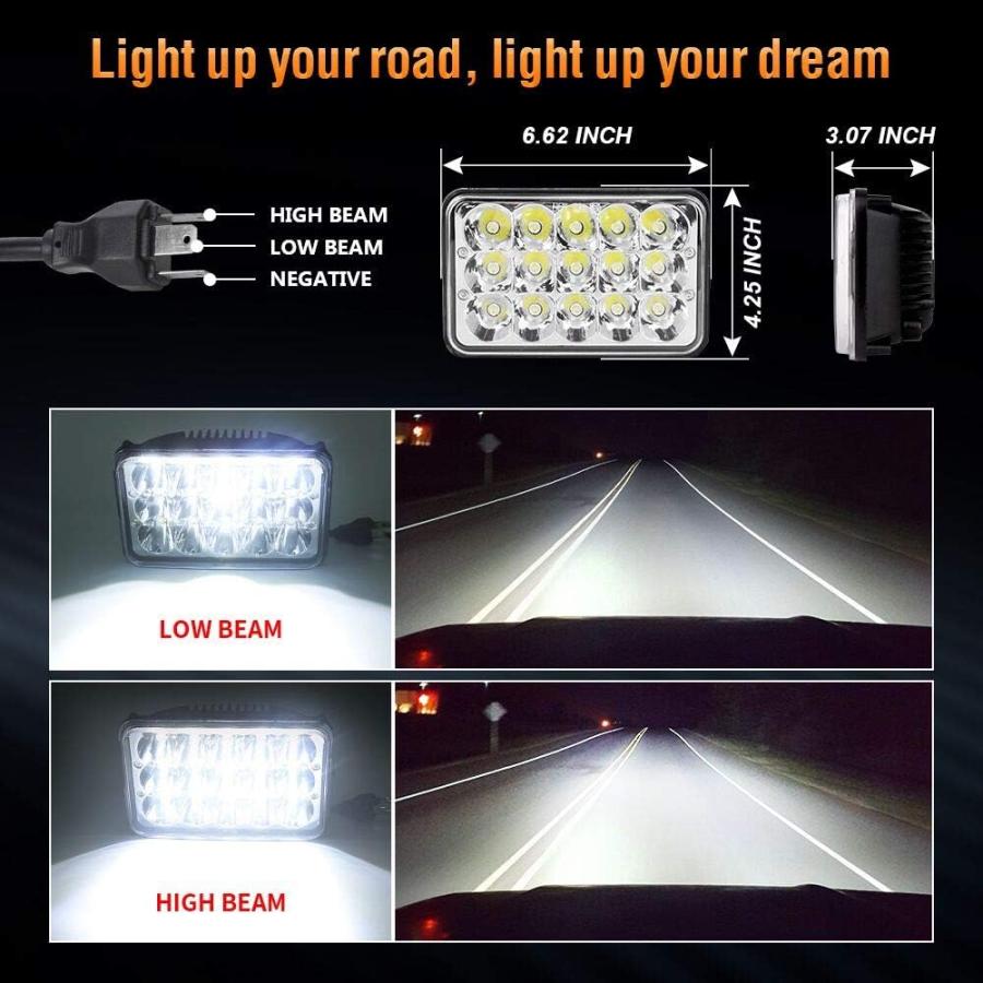 【並行輸入品】LX-LIGHT ドット 4×6inチがpeterbil KENWORTH freightingerフォードプローブシボレーオールズモビ_1