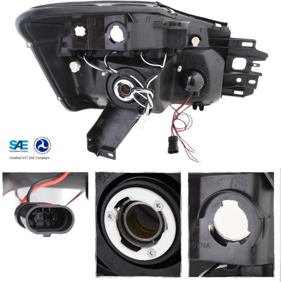 【並行輸入品】AKKON - 日産タイタン アルマンダ スモークスモーク デュアルヘイロー プロジェクター LEDヘッドライト フロントランプ 交換用の画像