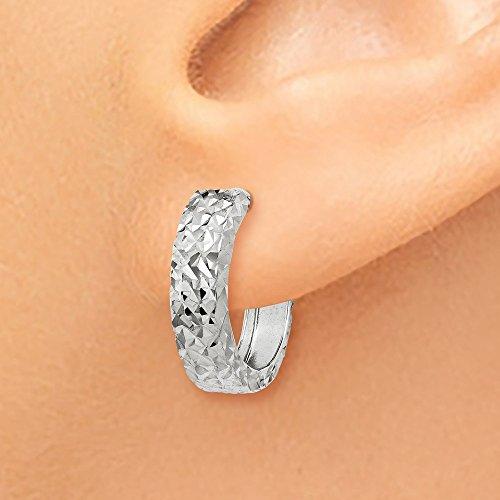 【並行輸入品】14?Kホワイトゴールドダイヤモンドカットヒンジフープイヤリング Jewels By Lux 14k White Gold Diaの画像