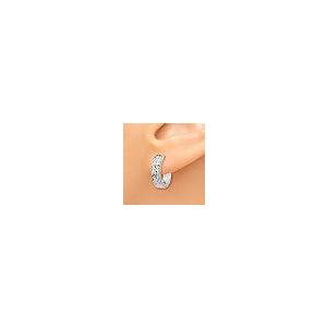 【並行輸入品】14?Kホワイトゴールドダイヤモンドカットヒンジフープイヤリング Jewels By Lux 14k White Gold Diaの画像