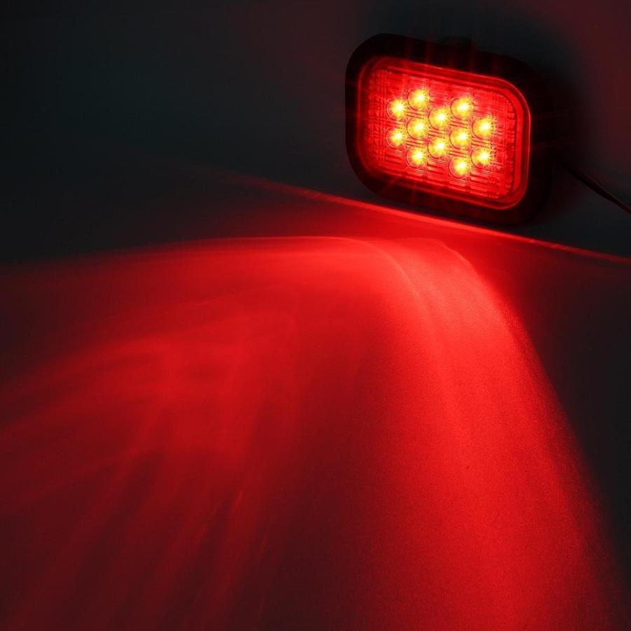 【並行輸入品】Partsam 5x3 LEDテールライト 12 LED 長方形 トラック トレーラー ストップターン テールライト レッド 5インチx