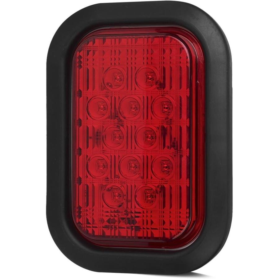 【並行輸入品】Partsam 5x3 LEDテールライト 12 LED 長方形 トラック トレーラー ストップターン テールライト レッド 5インチx