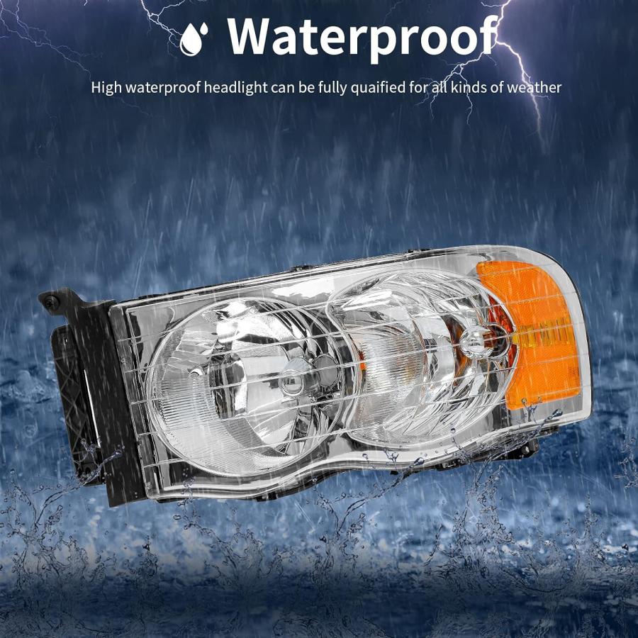 【並行輸入品】AUTOSAVER88 2002-2005ダッジラムピックアップトラック OEスタイル 交換用ヘッドランプハウジング用ヘッドライトアセン_5