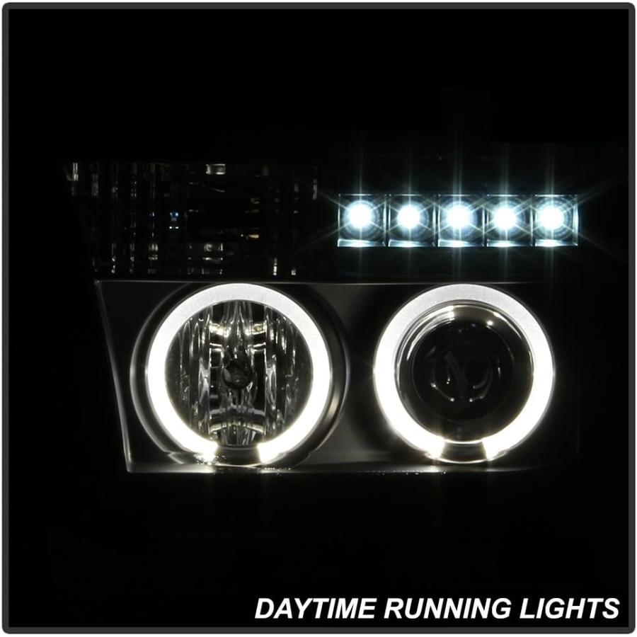 【並行輸入品】トヨタ タンドラ セコイア ブラック デュアル ヘイロー リング プロジェクター LED 交換用ヘッドライト 左/右ランプ　_8