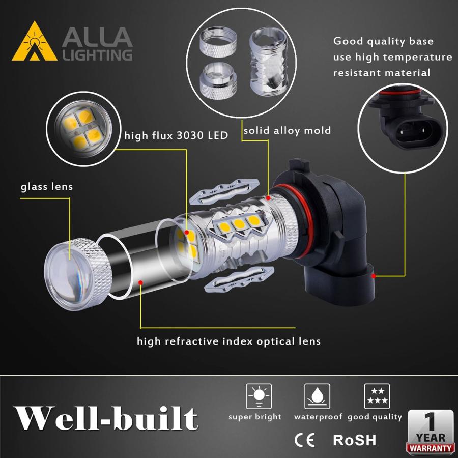 【並行輸入品】Alla Lighting 5201 5202 LED フォグライト電球 Xtreme 超高輝度 ハイパワー 3030 SMD 車 トラの画像