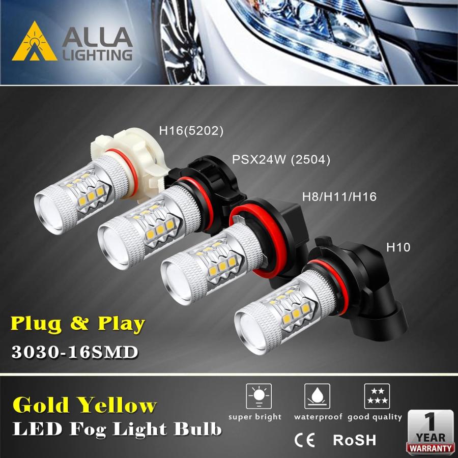 【並行輸入品】Alla Lighting 5201 5202 LED フォグライト電球 Xtreme 超高輝度 ハイパワー 3030 SMD 車 トラの画像