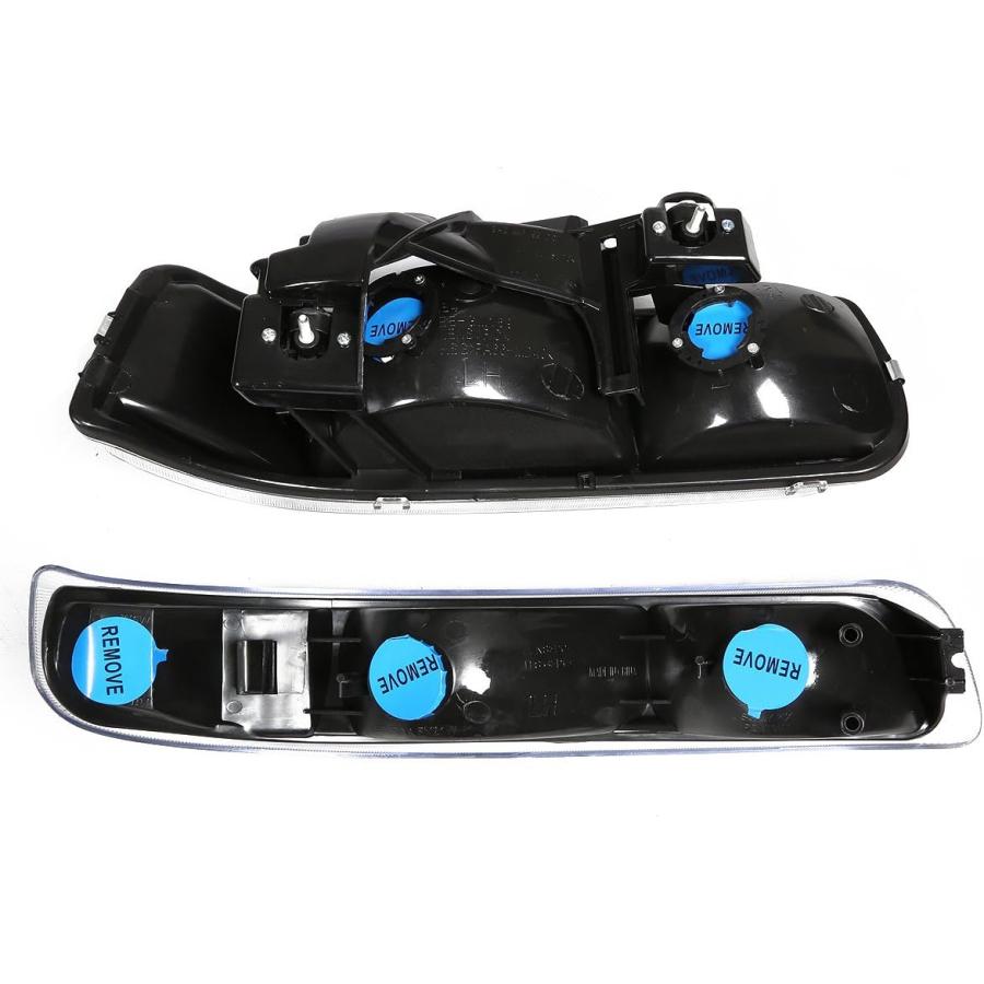 【並行輸入品】Compatible with Chevy Silverado GMT800 4pc Pair of Black Clear Corneの画像