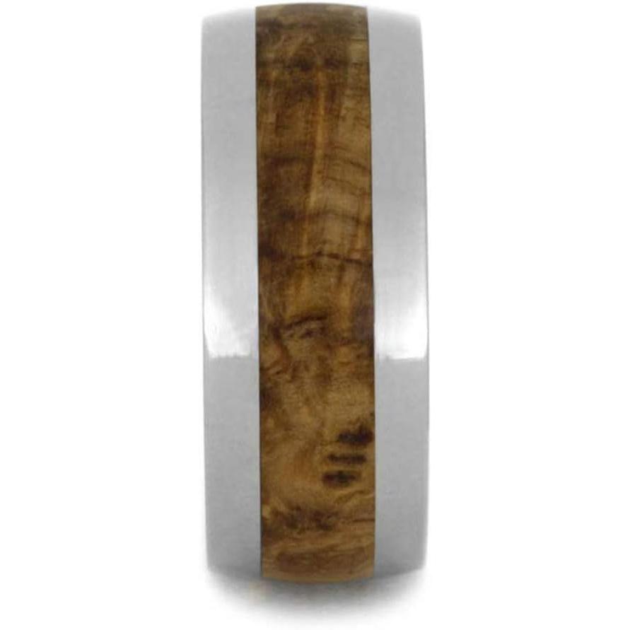 【並行輸入品】ブラックAsh Burl Wood 6 mm快適フィットチタンウェディングバンド　_1