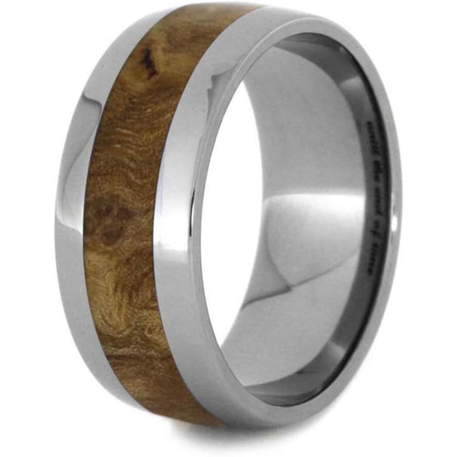 【並行輸入品】ブラックAsh Burl Wood 6 mm快適フィットチタンウェディングバンド　_3
