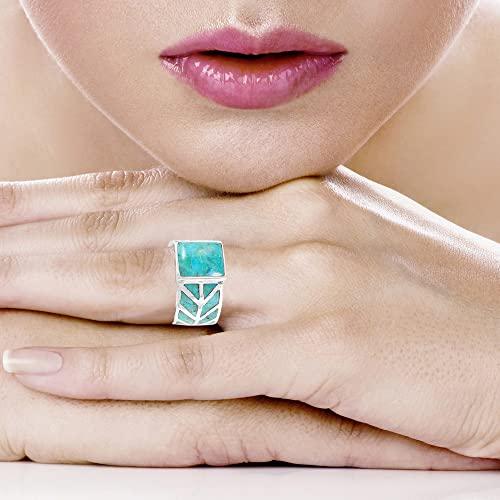 【並行輸入品】ターコイズリングでスターリングシルバー925＆ターコイズサイズ6本to 11 Turquoise Ring Sterling Siの画像