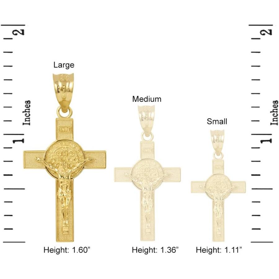 【並行輸入品】Saint Collection 14Kイエローゴールド 聖ベネディクト十字架 十字架チャームペンダント (1.6インチ)  イエローゴの画像