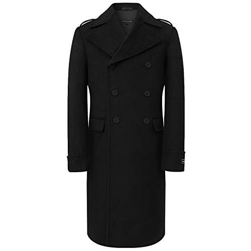 【並行輸入品】The Platinum Tailor Mens Black Overcoat Wool & Cashmere Great Coの画像