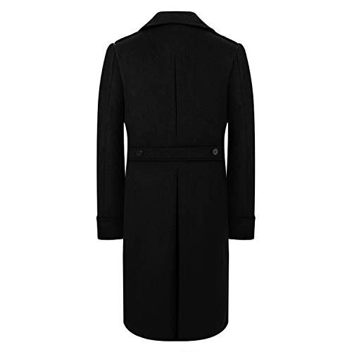 【並行輸入品】The Platinum Tailor Mens Black Overcoat Wool & Cashmere Great Coの画像