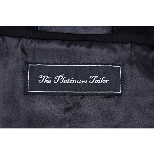 【並行輸入品】The Platinum Tailor Mens Black Overcoat Wool & Cashmere Great Coの画像