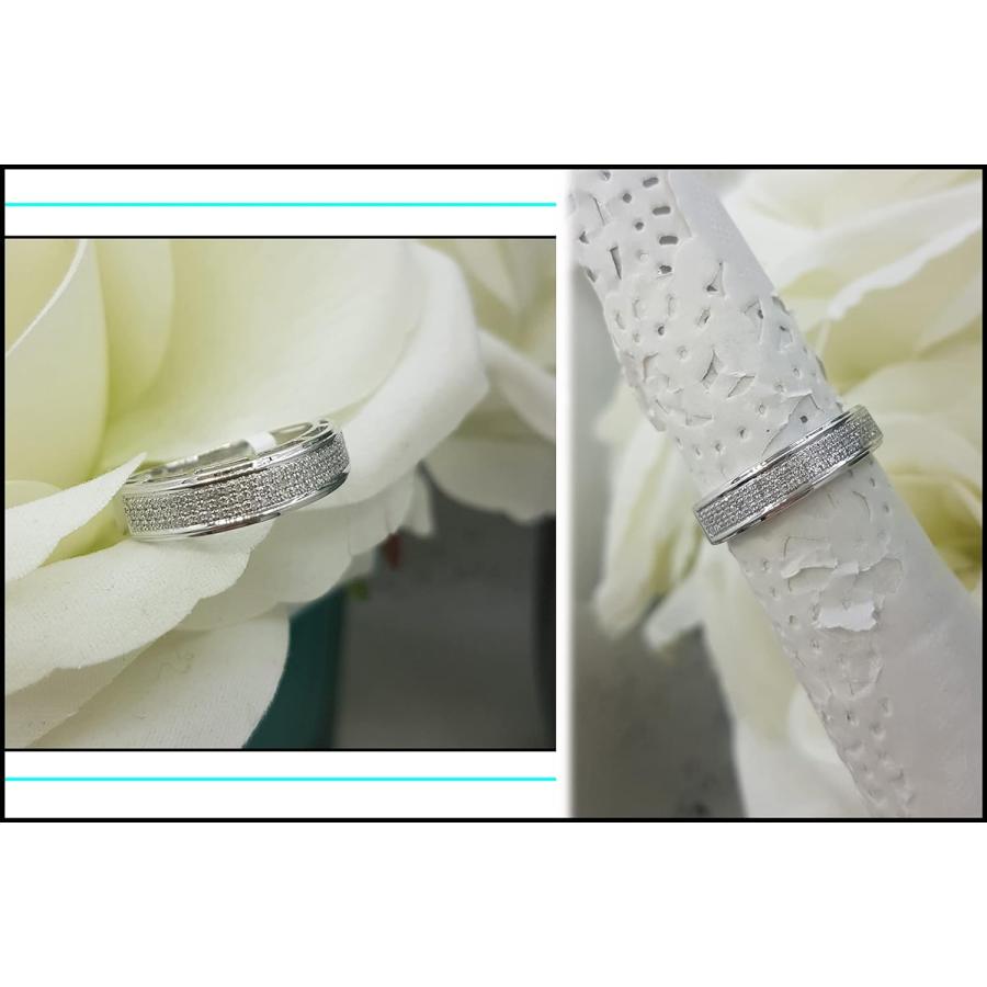 【並行輸入品】0.25カラット（CTW）10 Kゴールドラウンドホワイトダイヤモンドメンズヒップホップ結婚記念バンド1 / 4 ct (USA リングの画像