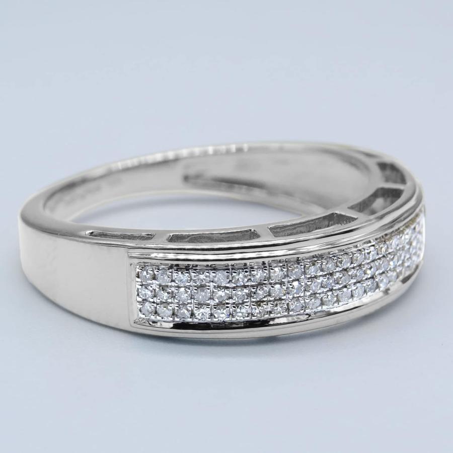 【並行輸入品】0.25カラット（CTW）10 Kゴールドラウンドホワイトダイヤモンドメンズヒップホップ結婚記念バンド1 / 4 ct (USA リングの画像