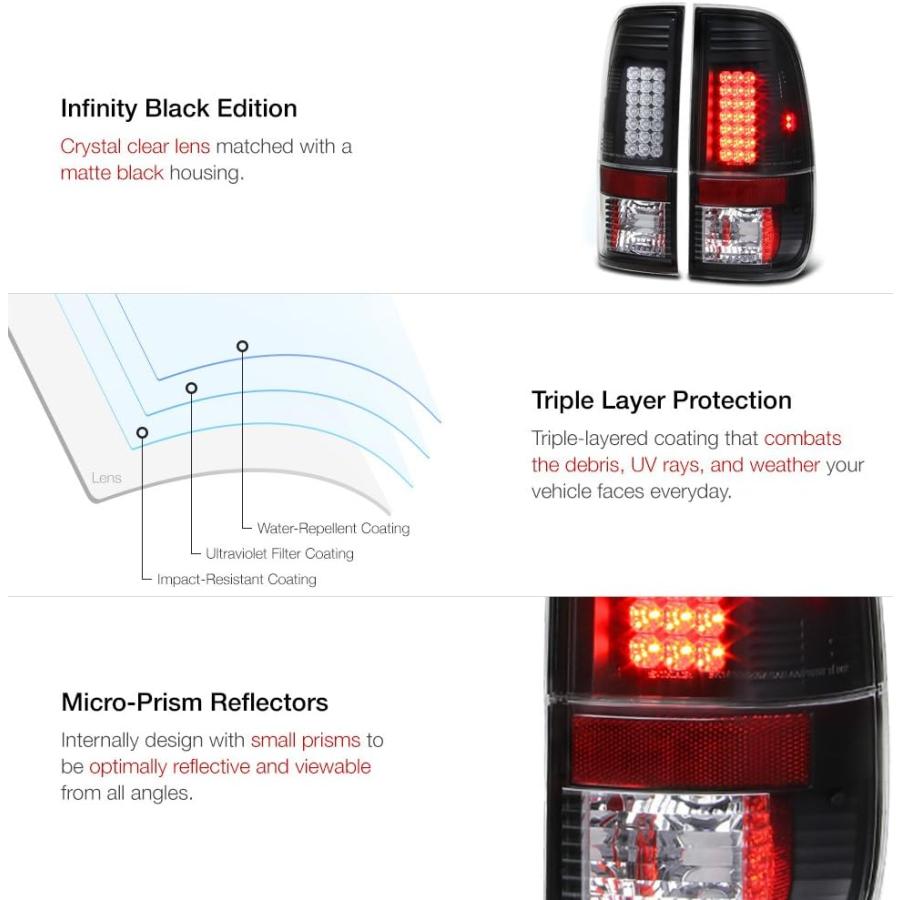 【並行輸入品】VIPMOTOZ プレミアム LED テールライトランプ Driver \u0026 Passenger Side AZN-SOT-FS07-LEの画像