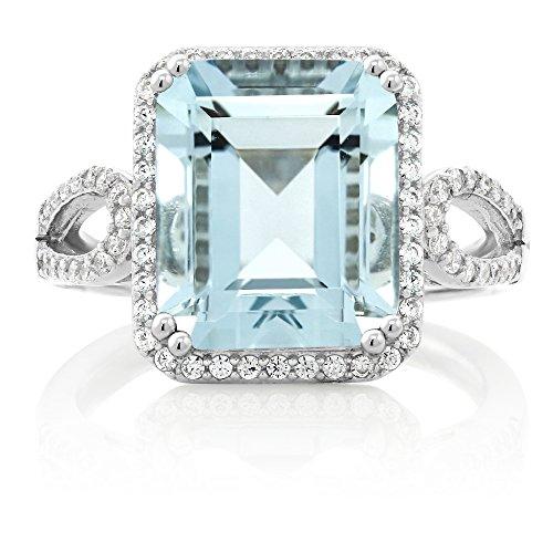 【並行輸入品】[Gem Stone King] 5カラット 合成 アクアマリン シルバー925(純銀) 指輪 リング Gem Stone Kinの画像