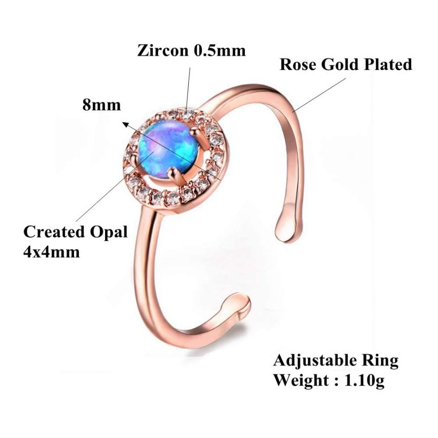 【並行輸入品】cinily Createdグリーンファイアオパールエメラルドロジウムメッキの女性ジュエリー宝石リングサイズ6? ?10 CiNi_6
