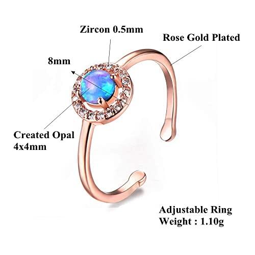 【並行輸入品】cinily Createdグリーンファイアオパールエメラルドロジウムメッキの女性ジュエリー宝石リングサイズ6? ?10 CiNi_7