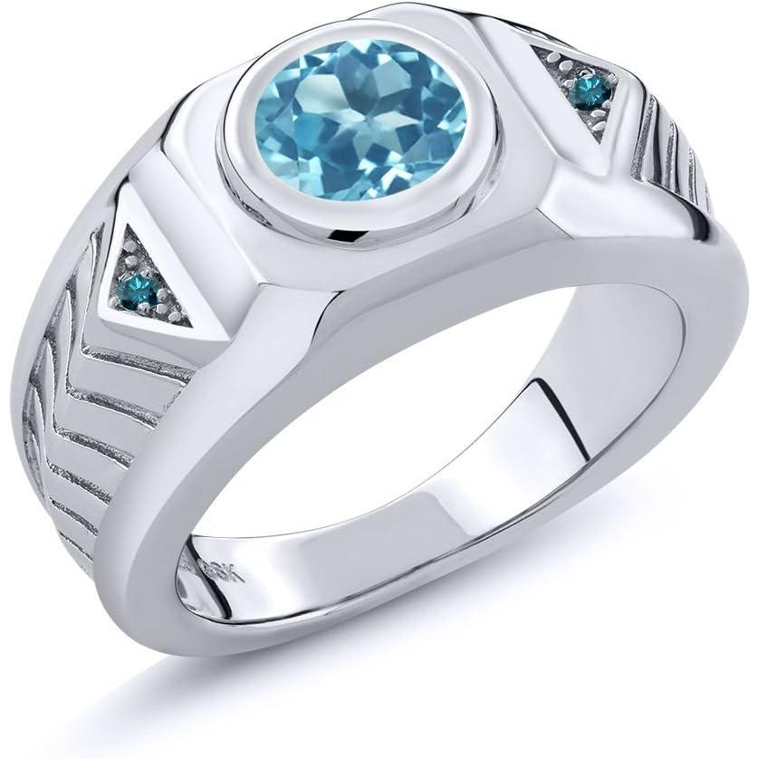 並行輸入品】[Gem Stone King] 2.23カラット 天然 スイスブルー