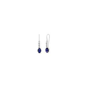 【並行輸入品】Gem Stone King 1.1カラット 天然 サファイア ピアス レディース 天然 ダイヤモンド 10金 ホワイトゴールドの画像