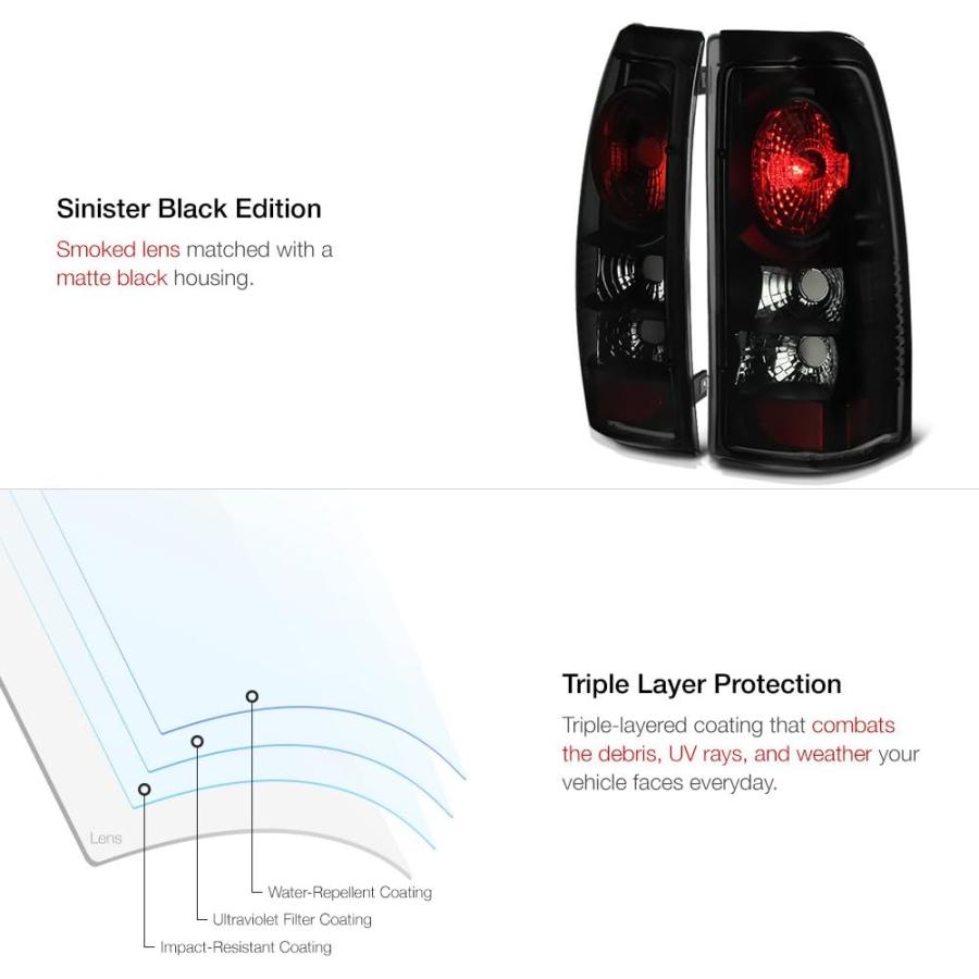 【並行輸入品】VIPMOTOZ Altezza ユーロスタイル テールライトランプ 1999-2002 Chevy Silverado & 1999-_4