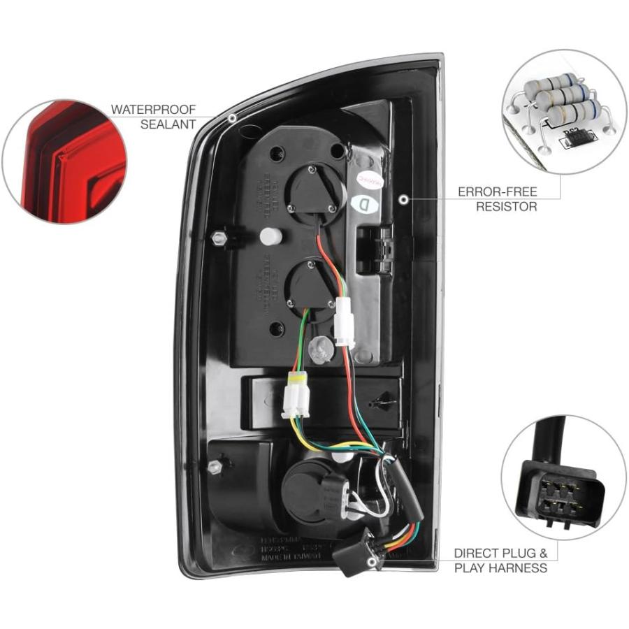 【並行輸入品】VIPMOTOZ プレミアム LED テールライトランプ 2002-2006 Dodge RAM 1500 2500 3500用 Dri_3