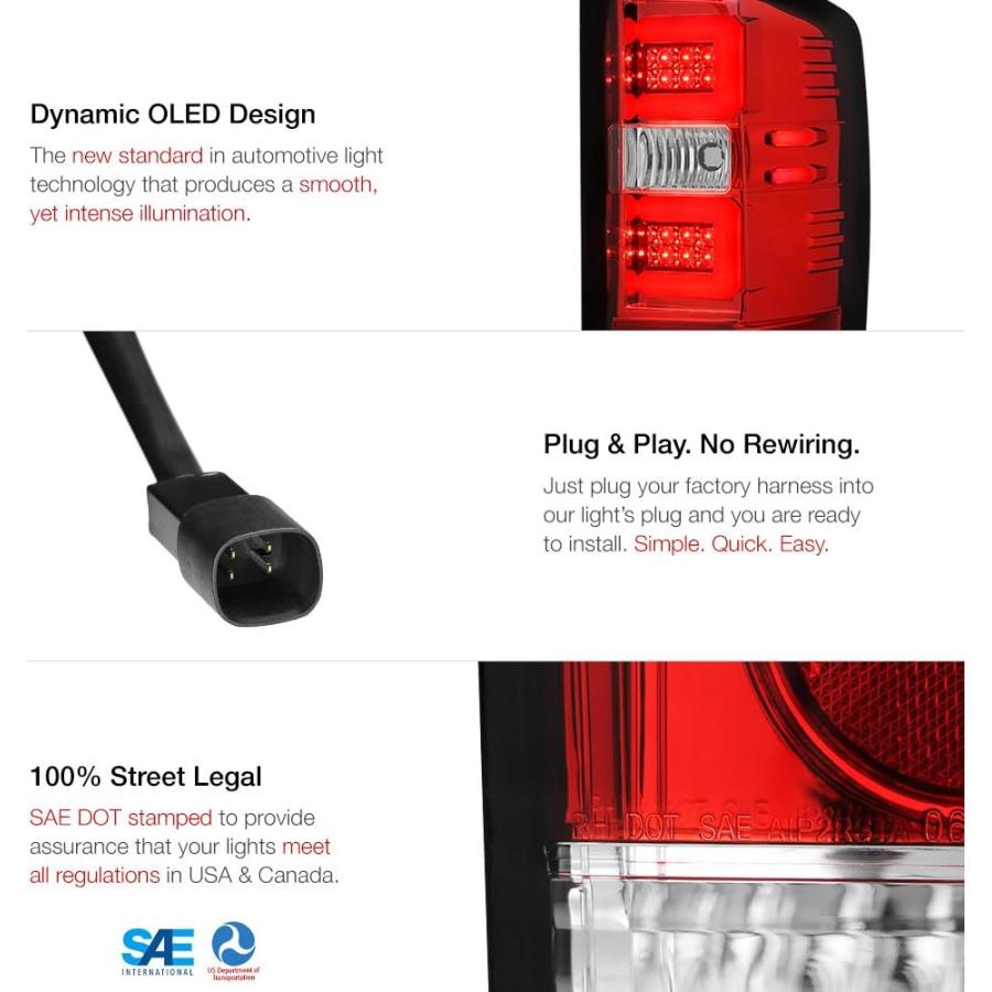 【並行輸入品】VIPMOTOZ Premium OLED Tube Tail Light Lamp For 2016-2018 Chevy Silveの画像